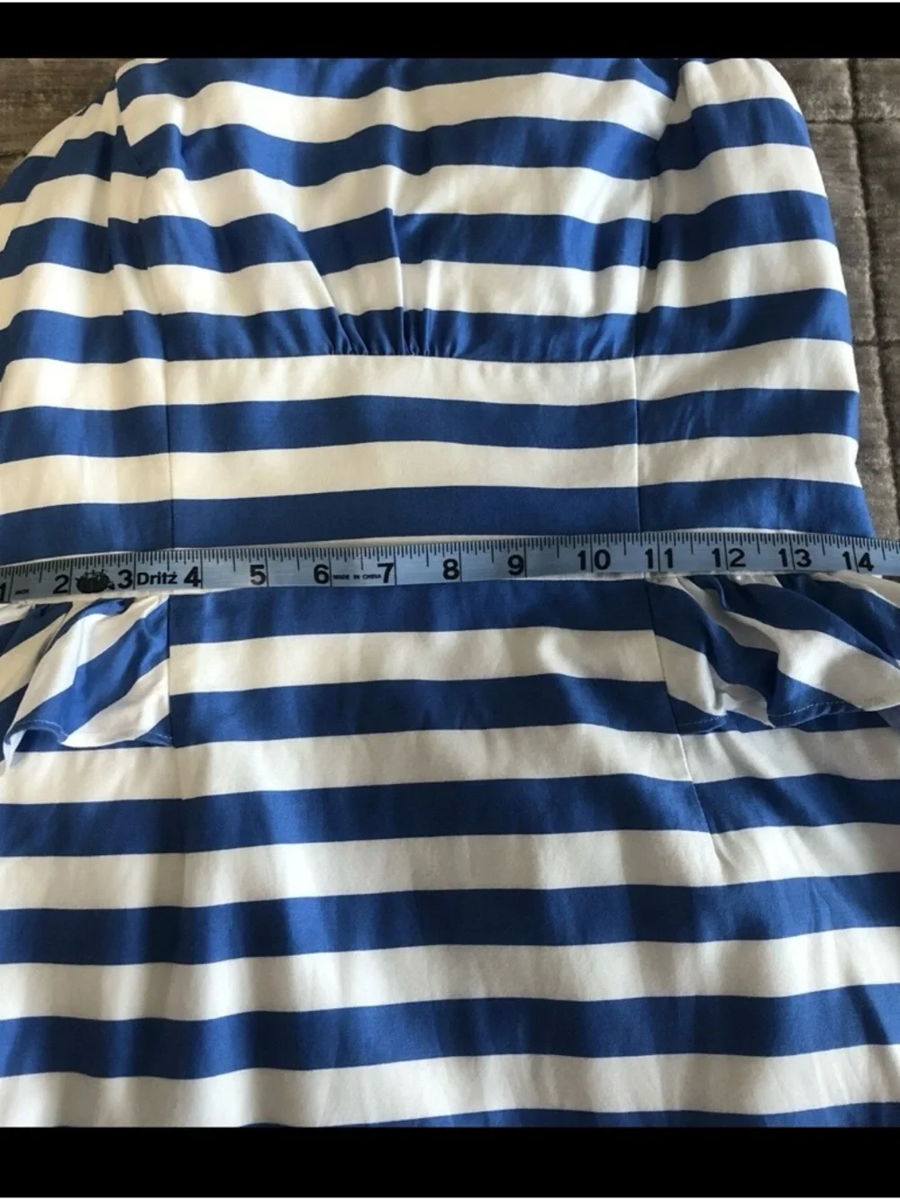 Lilly Pulitzer Blue/White Stripe Strapless Peplum dress size 8. Kentucky Derby! - Picture 4 of 7